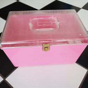 1980s Wilson MFG Corp Pink Plastic Sewing Box